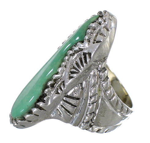 Southwestern Authentic Sterling Silver Turquoise Jewelry Ring Size 6-1/4 QX74931